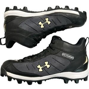 Under Armour Hammer Black Cleats with Cream Logo